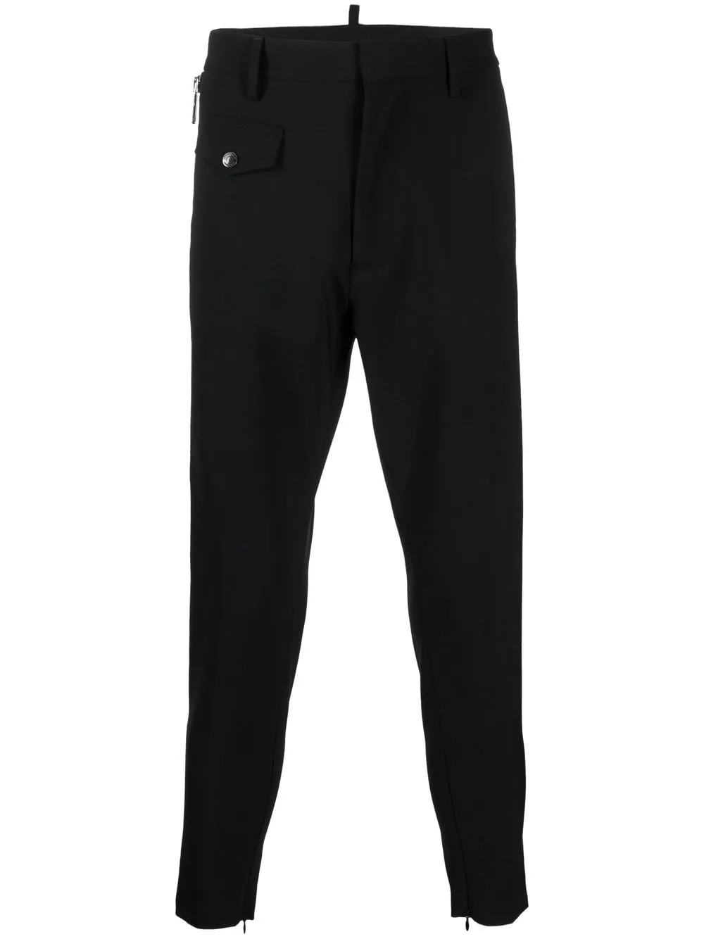 Shop Dsquared2 Slim-cut Tapered Cropped Trousers In Black