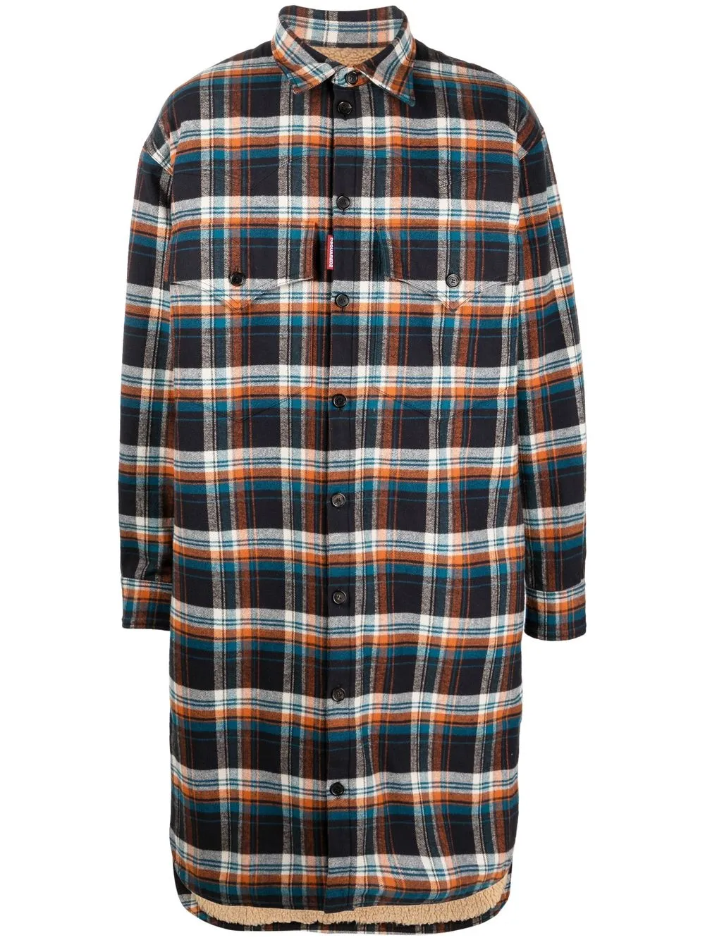 

Dsquared2 plaid-check print shirt coat - Blue