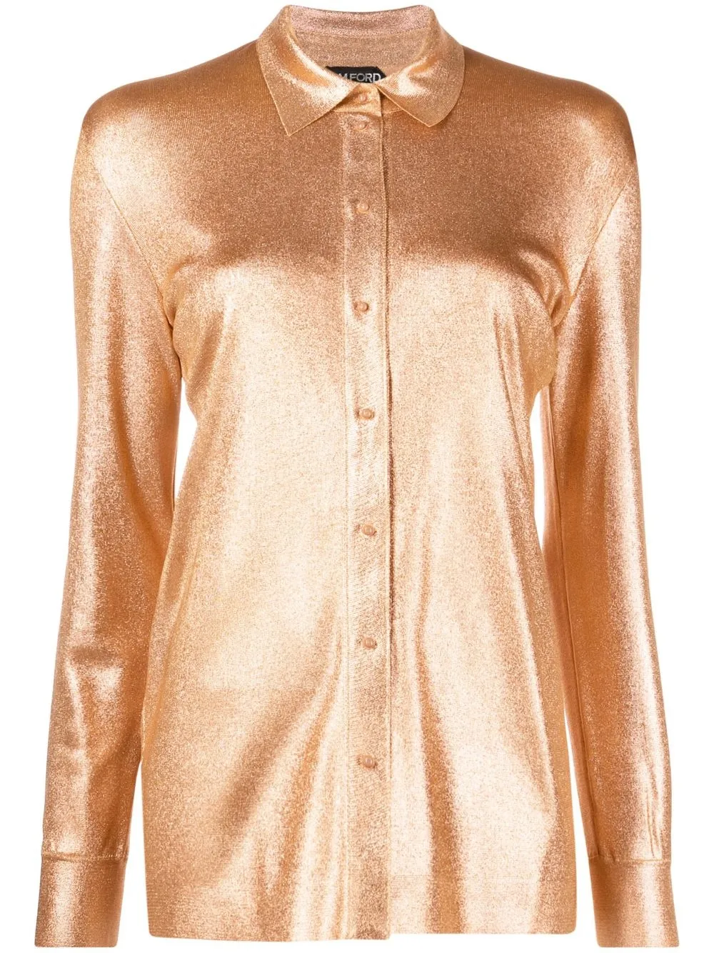 

TOM FORD camisa con hilo metalizado - Dorado