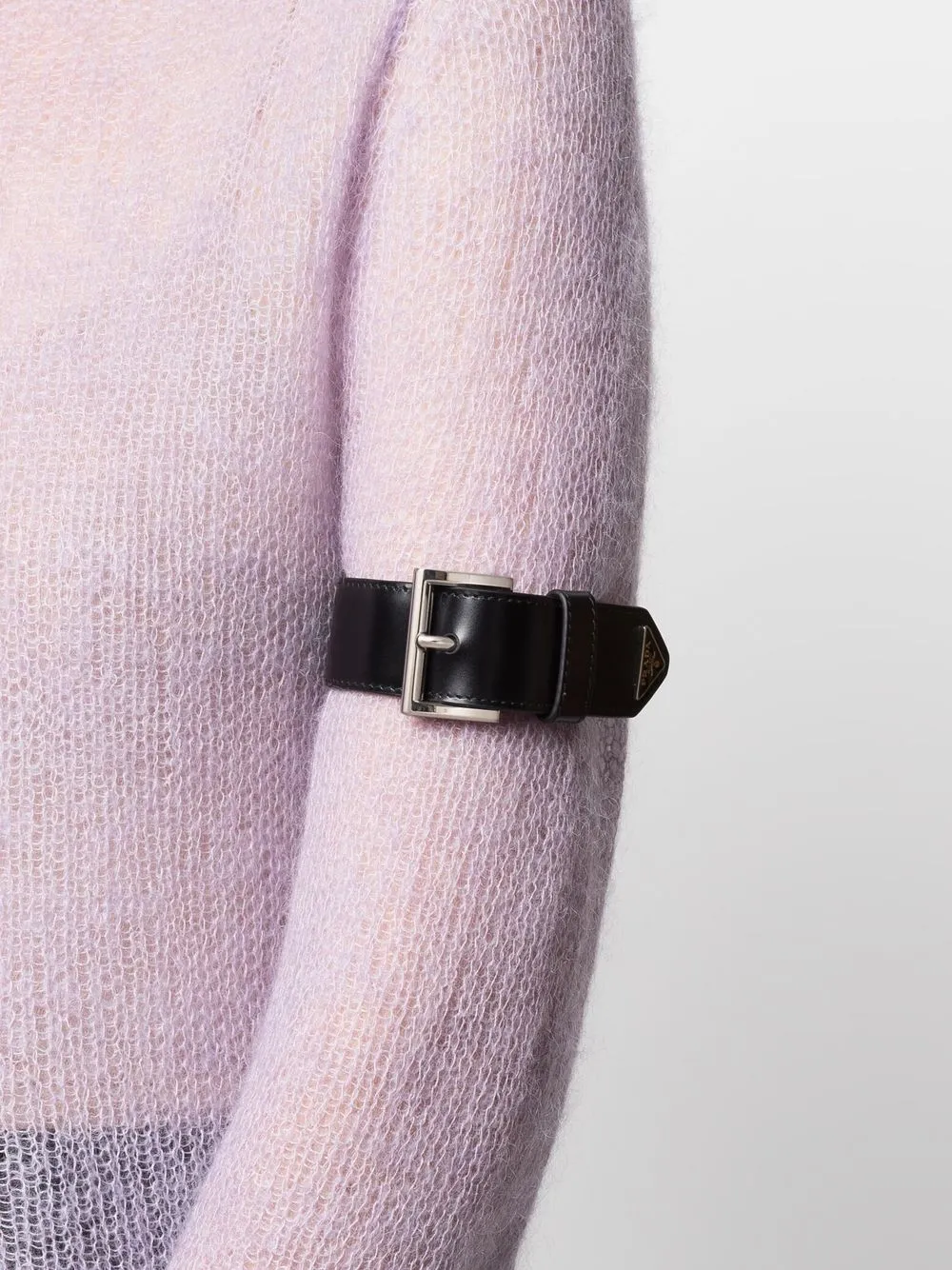 Prada Amband met logoplakkaat - Zwart