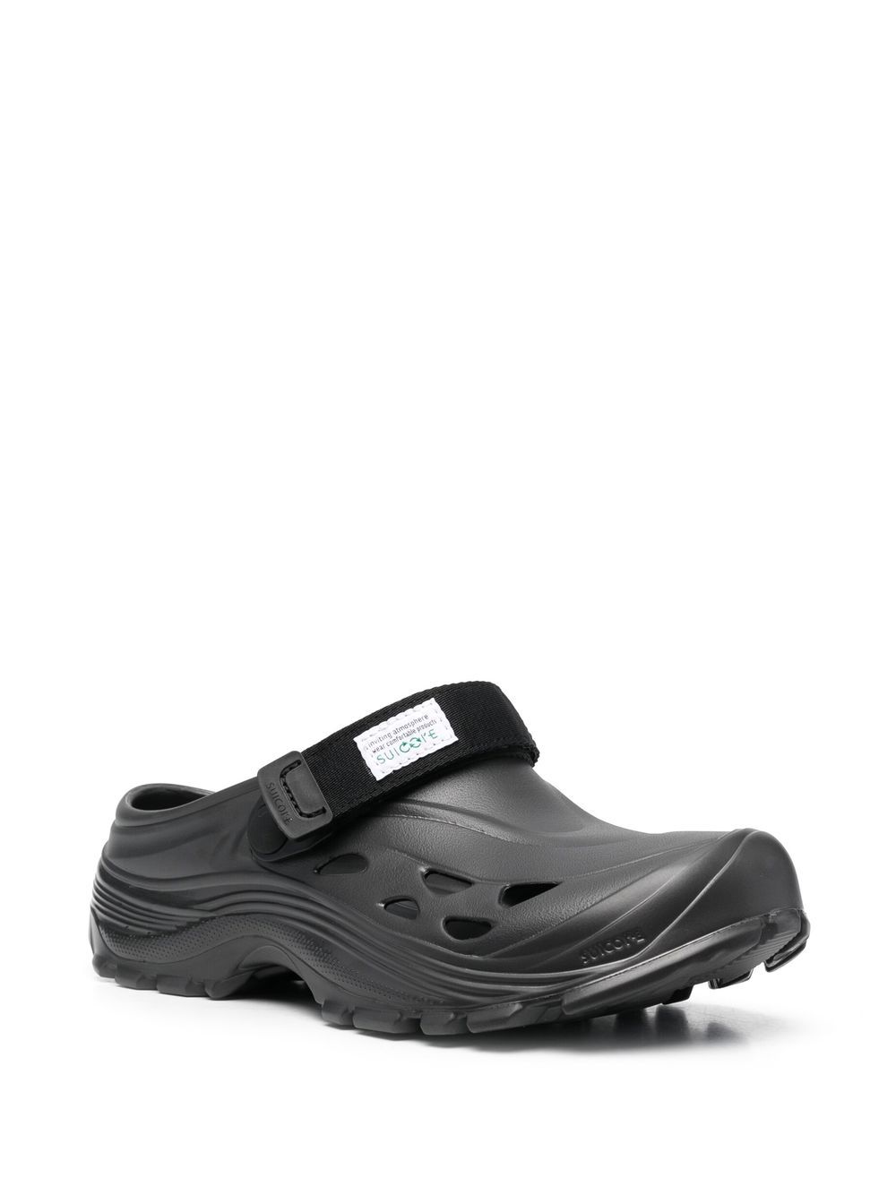 Shop Suicoke Cut Out-detail Chunky Sandals In Black