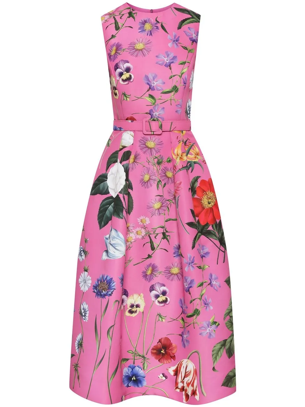 

Oscar de la Renta vestido midi con estampado floral - Rosado