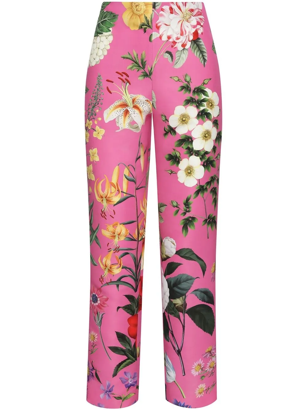 

Oscar de la Renta floral-print tailored trousers - Pink