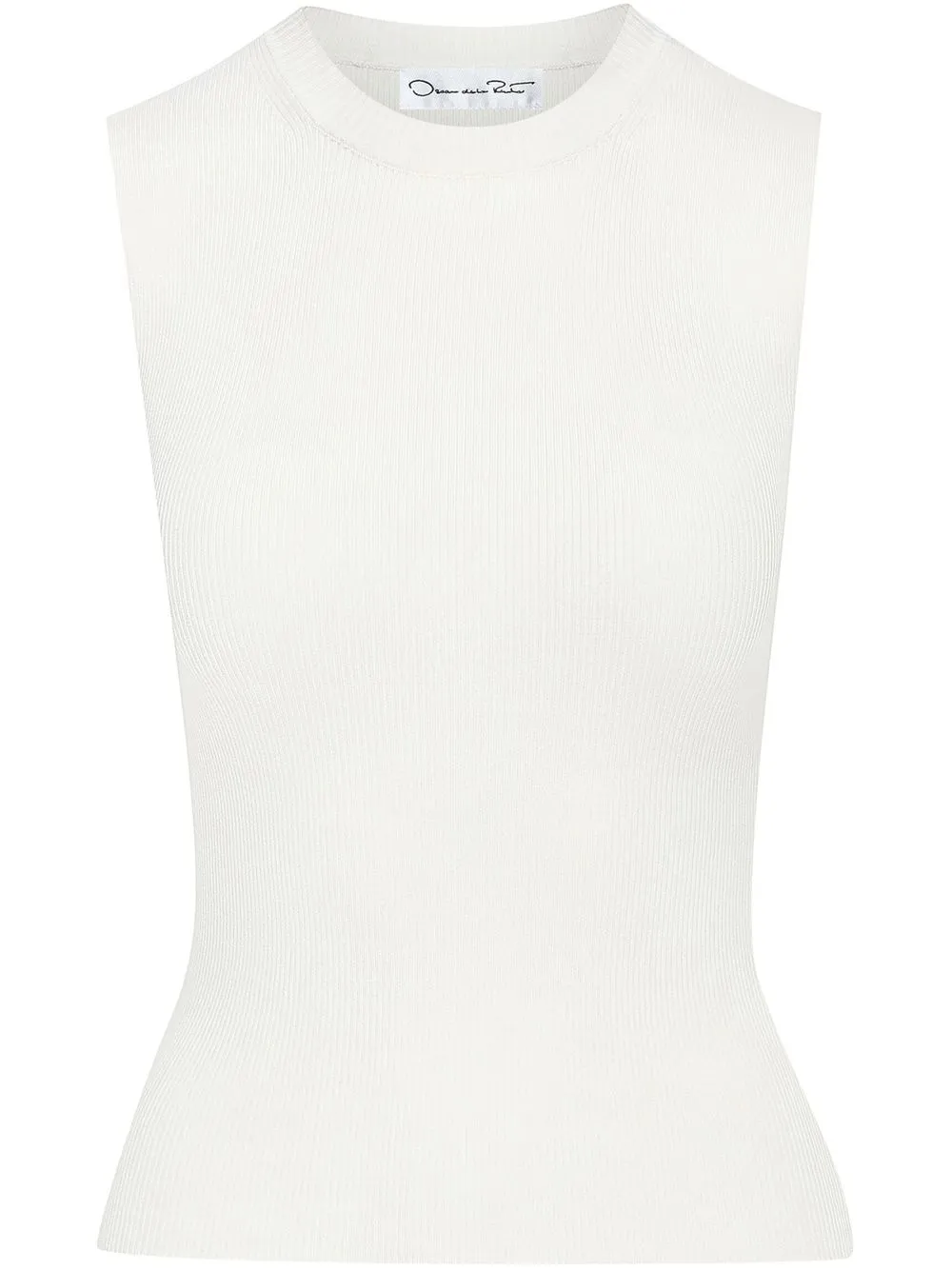 

Oscar de la Renta fine-ribbed knitted top - White