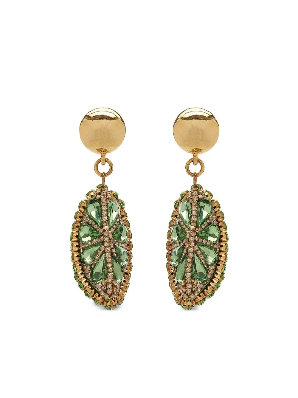 

Oscar de la Renta aretes de clip con dije de cristal - Dorado