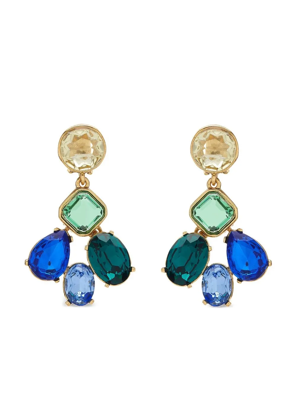 

Oscar de la Renta crystal cocktail earrings - Gold