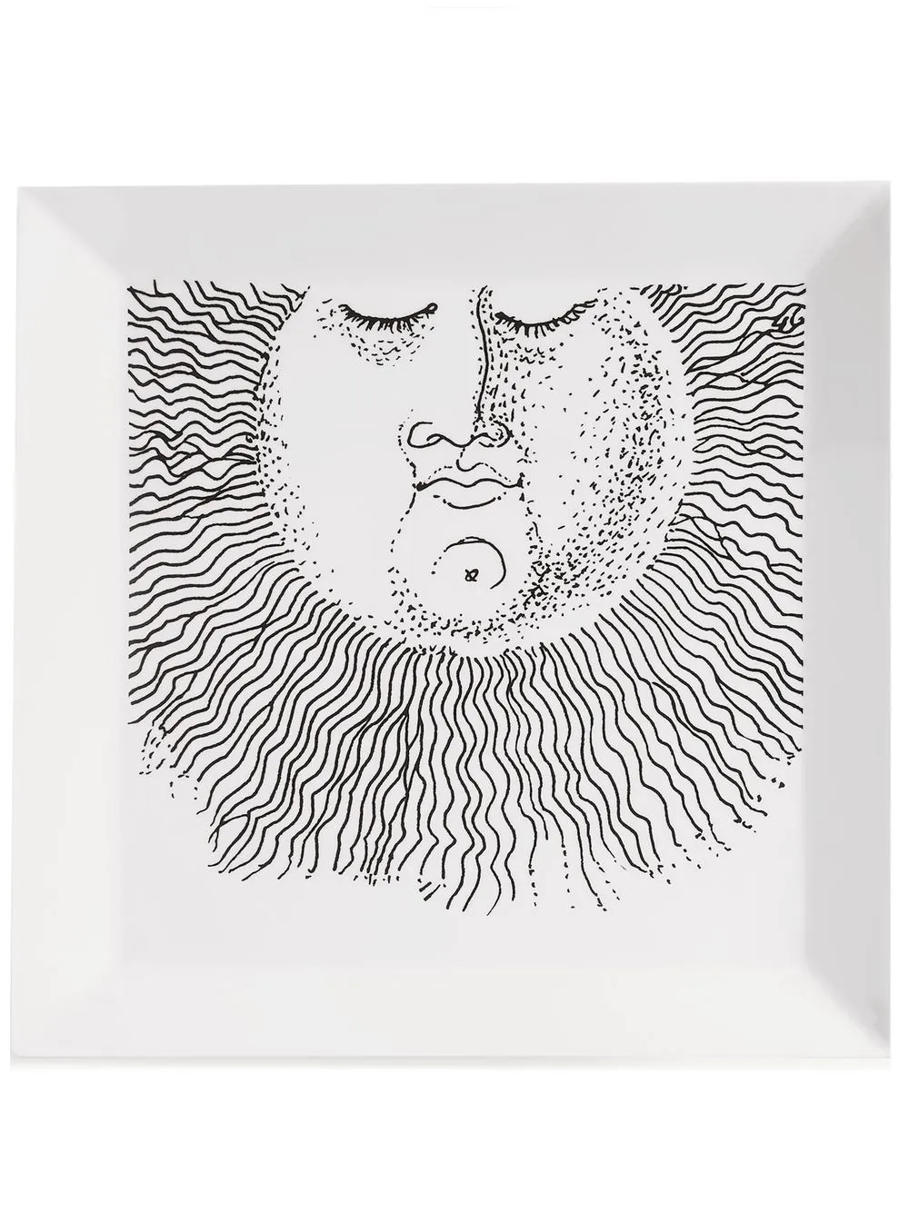 

Fornasetti Solitario square tray - White