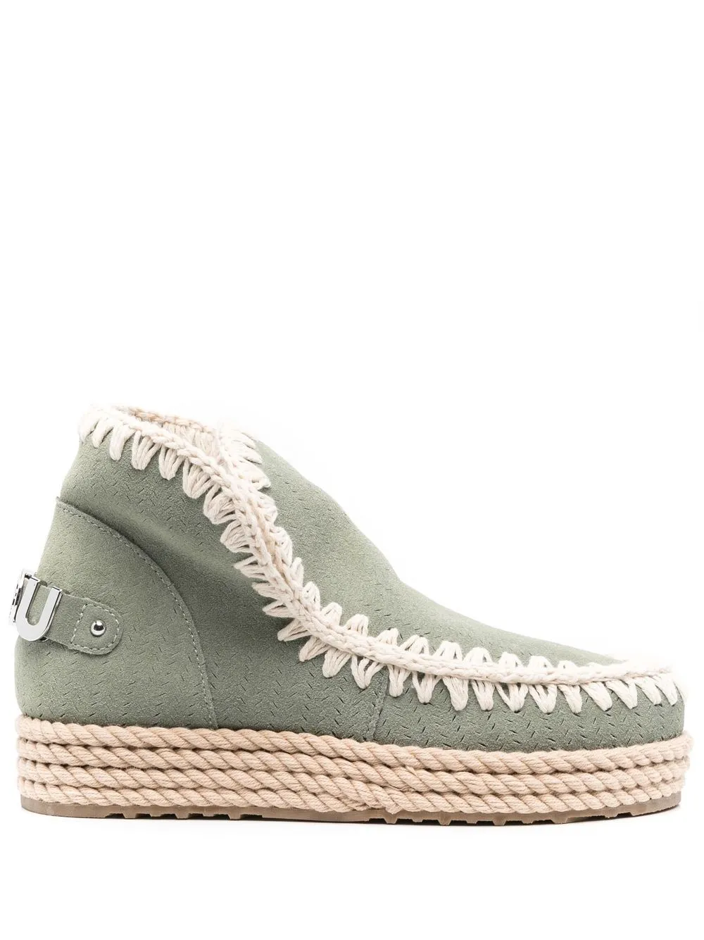 

Mou Eskimo crochet-stitching ankle boots - Green