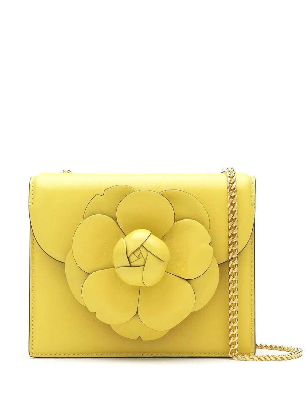 

Oscar de la Renta floral-appliqué leather crossbody bag - Yellow