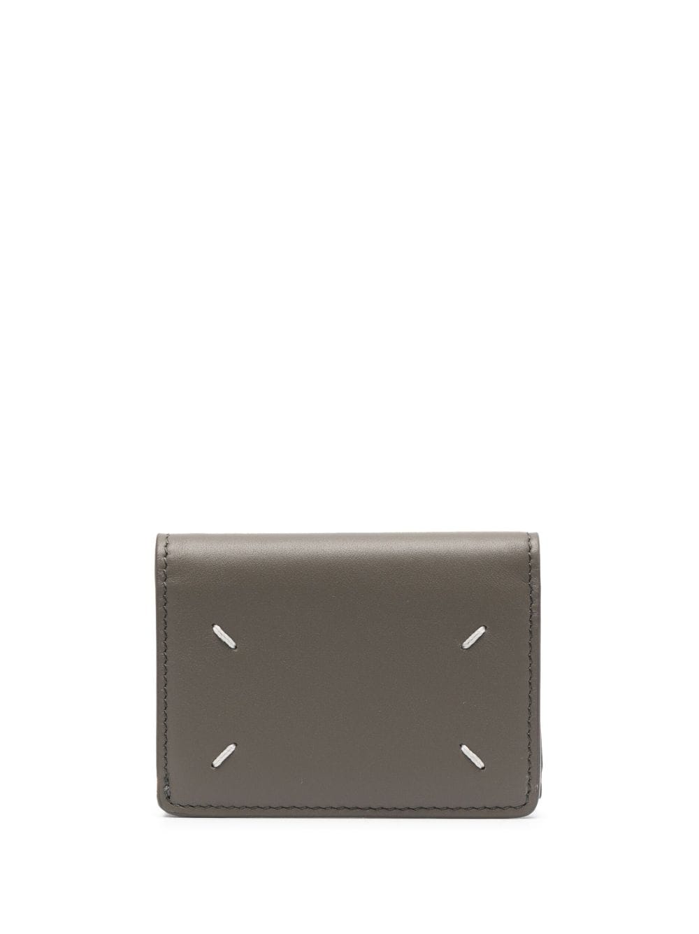 Maison Margiela Logo-embossed Leather Envelope Wallet In Grey