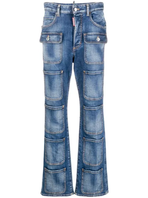 DSQUARED2 multi-pocket high-waisted jeans