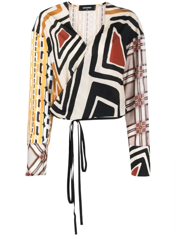 Dsquared2 ディースクエアード プリント ラップブラウス - FARFETCH