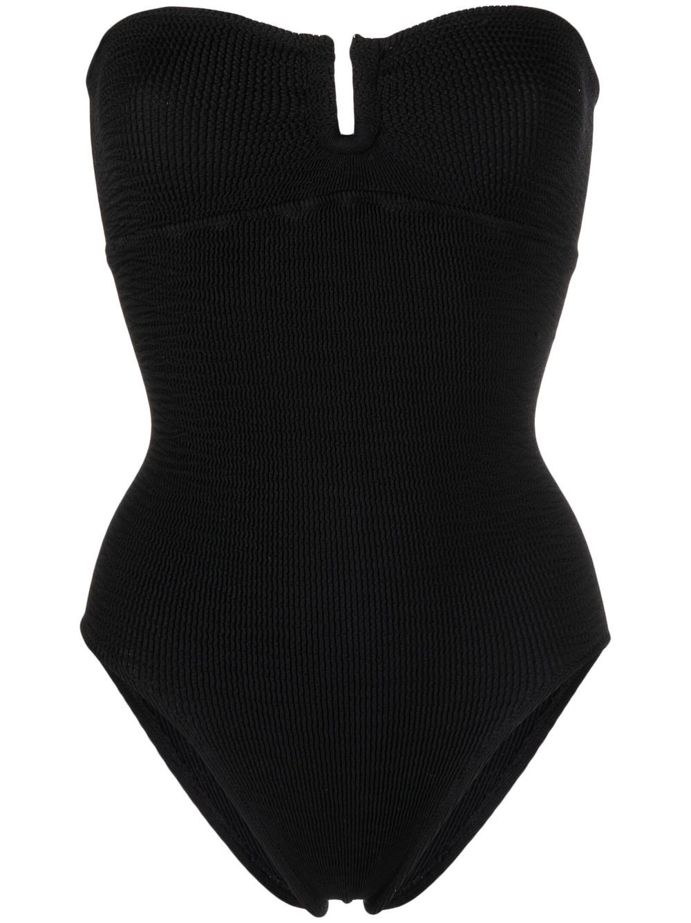 reina olga maillot de bain lasciura en seersucker - noir