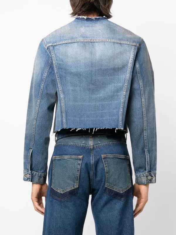 MM6 Maison Margiela Cropped Denim Jacket - Farfetch