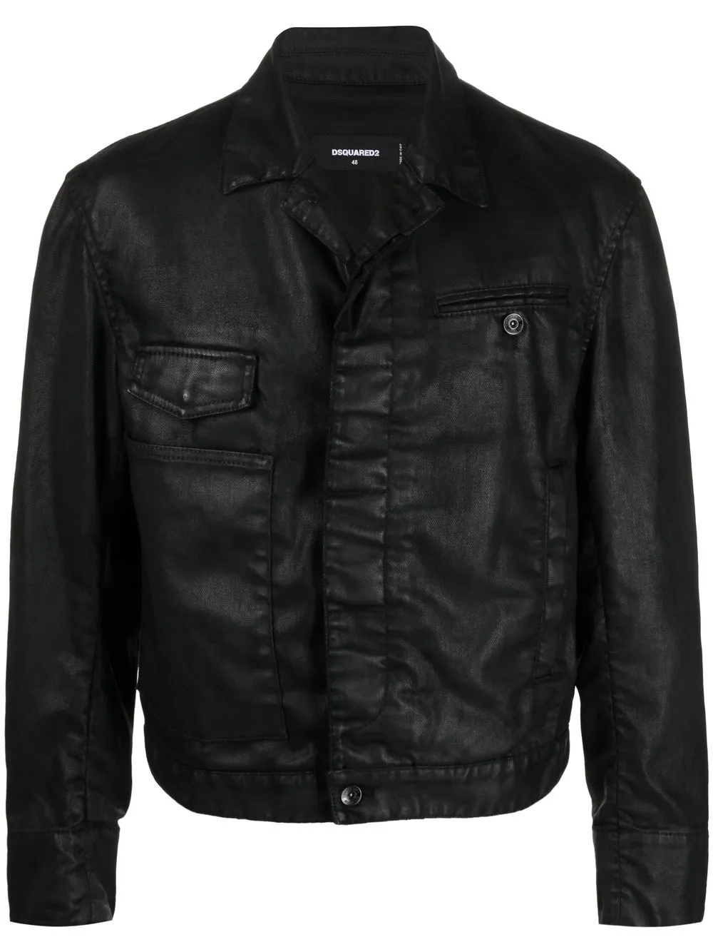 

Dsquared2 wax-coated design bomber jacket - Black