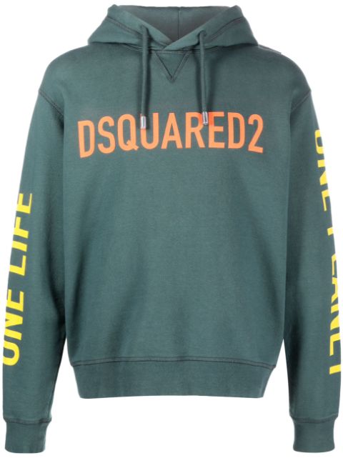 DSQUARED2 slogan-print cotton hoodie Men