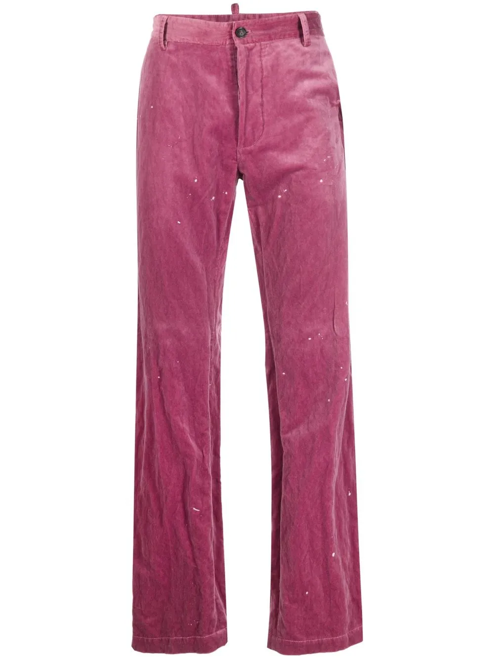 

Dsquared2 pantalones de velour con salpicaduras de pintura estampadas - Rosado