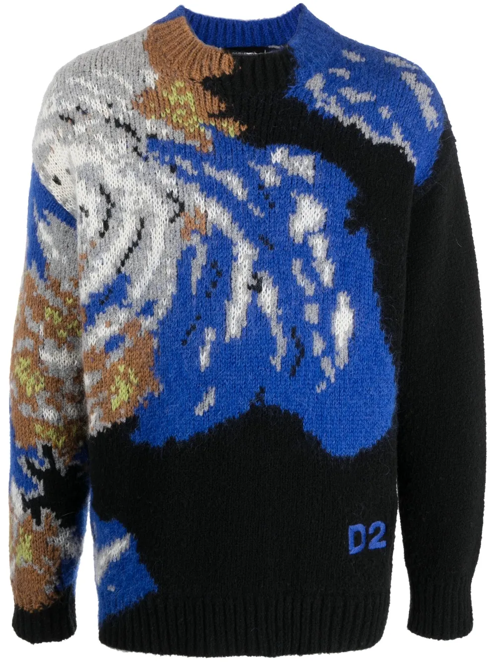 

Dsquared2 suéter de intarsia con cuello redondo - Azul