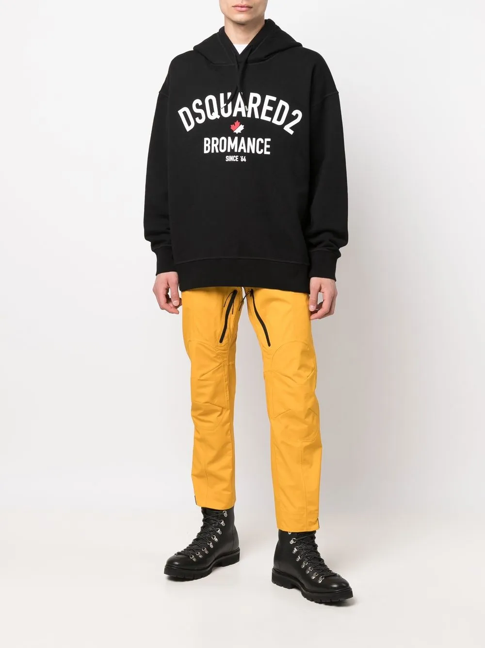 Shop Dsquared2 Bromance-print Logo Hoodie In Black