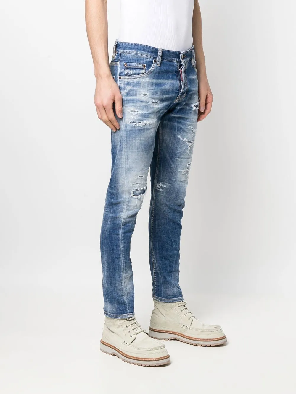 ripped slim-fit jeans