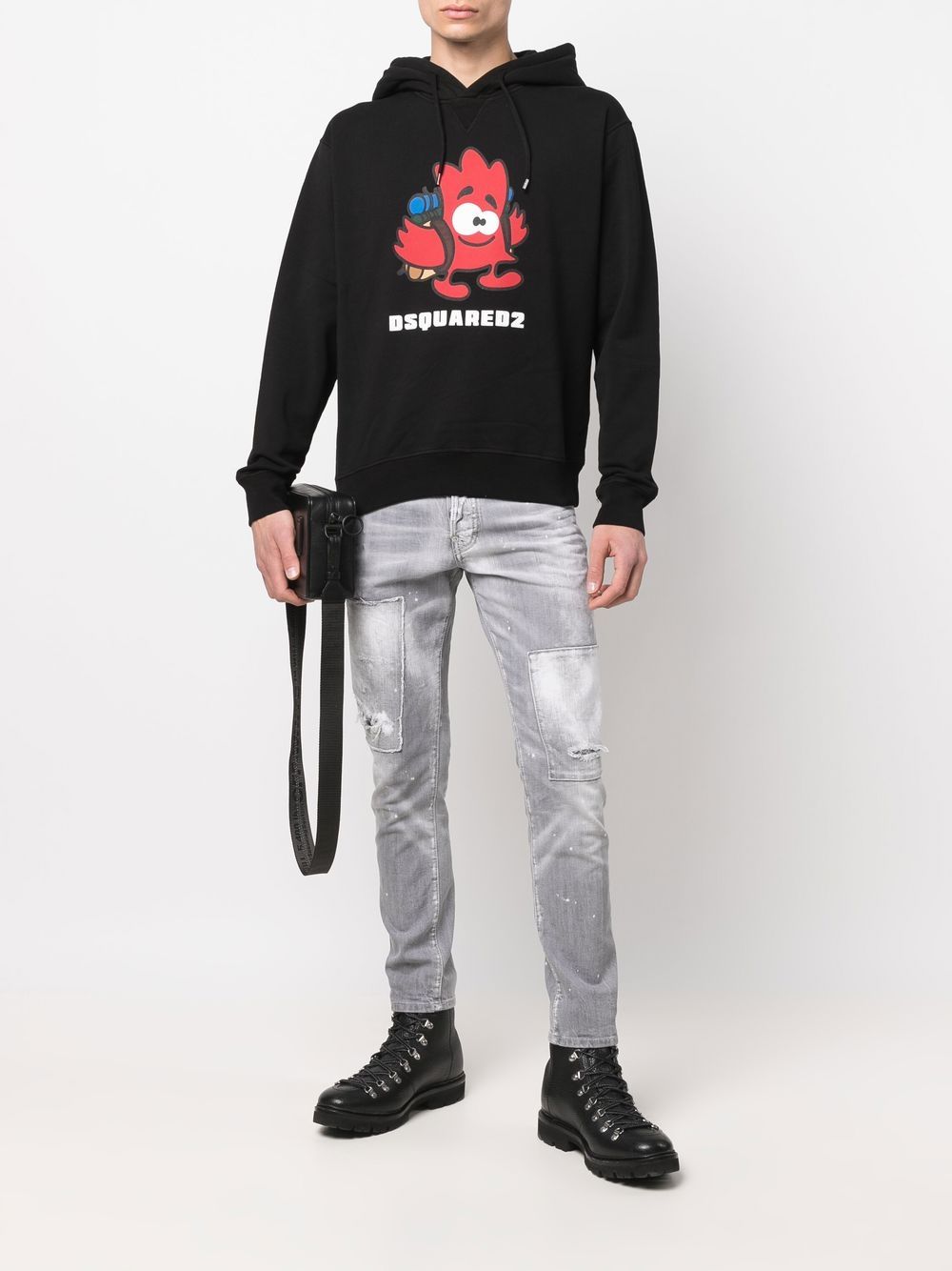 Dsquared2 Hoodie met logoprint - Zwart