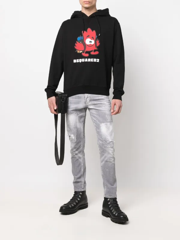 『Dsquared2』ロゴプリントパーカー Dsquared2 ディースクエアード ロゴプリント パーカー - FARFETCH