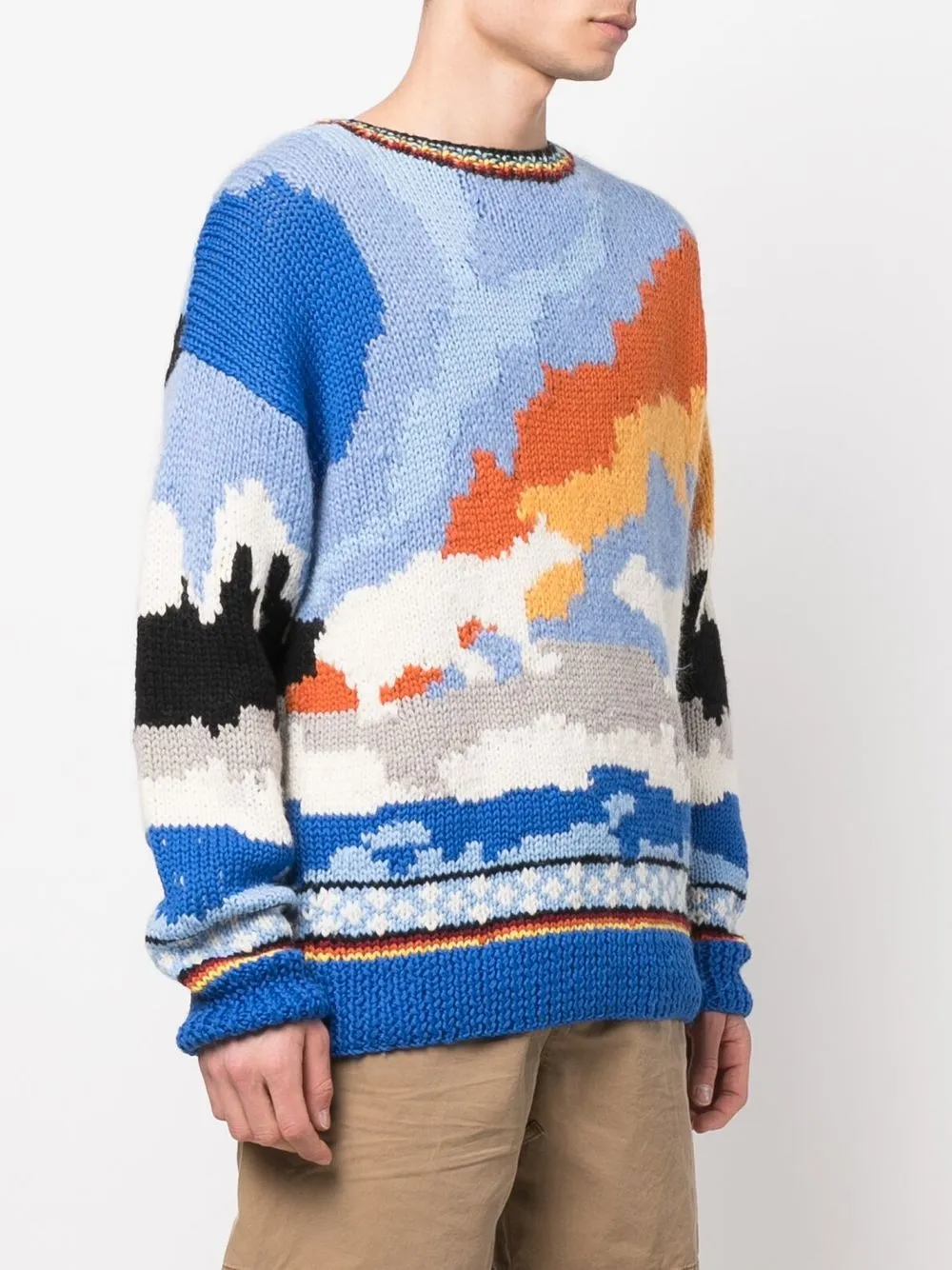  Dsquared2 Pullover Mit Intarsienmuster   Blau 