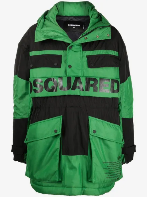 DSQUARED2 logo-print detail coat