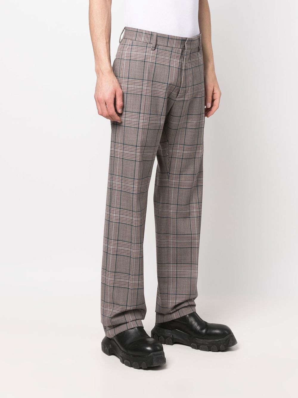 Shop Dsquared2 Straight-leg Checked Trousers In Brown