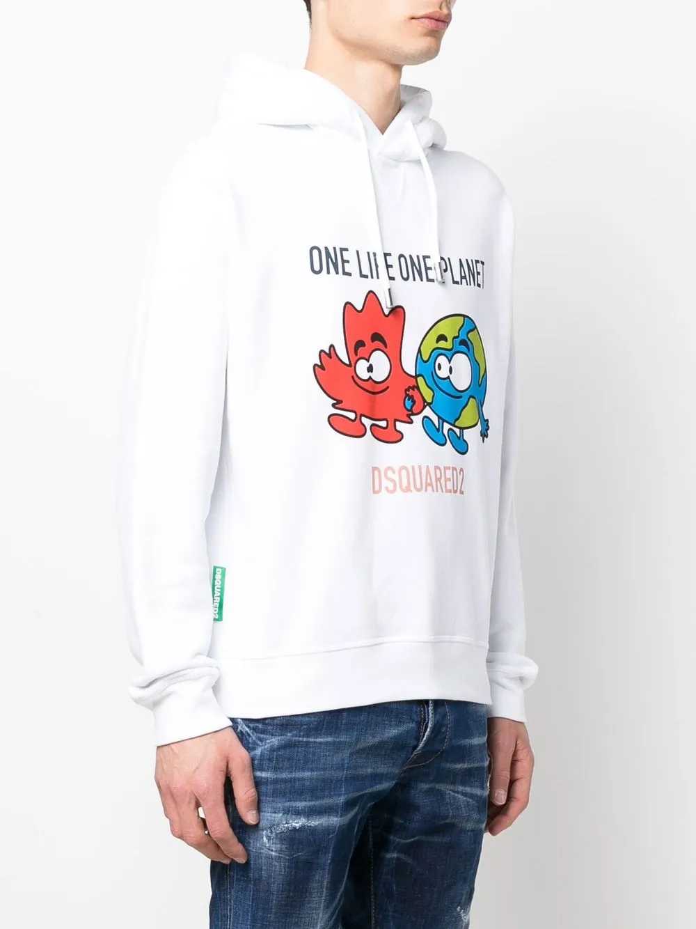 【送料&関税込】Dsquared2 Graphic Printed Drawstring Hoodie DSQUARED2 graphic-print Drawstring Hoodie | White | FARFETCH