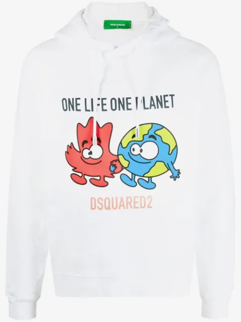 DSQUARED2 graphic-print drawstring hoodie