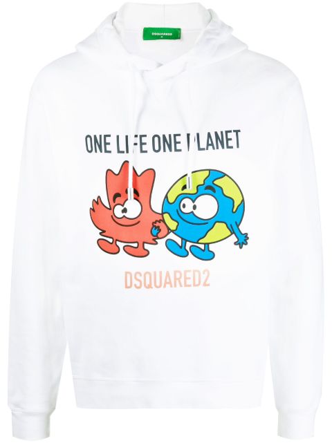 DSQUARED2 graphic-print drawstring hoodie Men