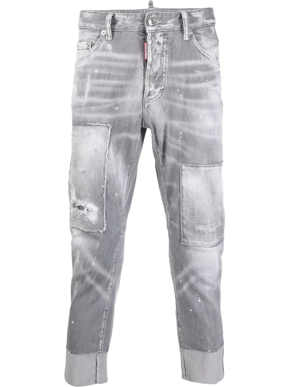 

Dsquared2 distressed-effect cropped jeans - Grey