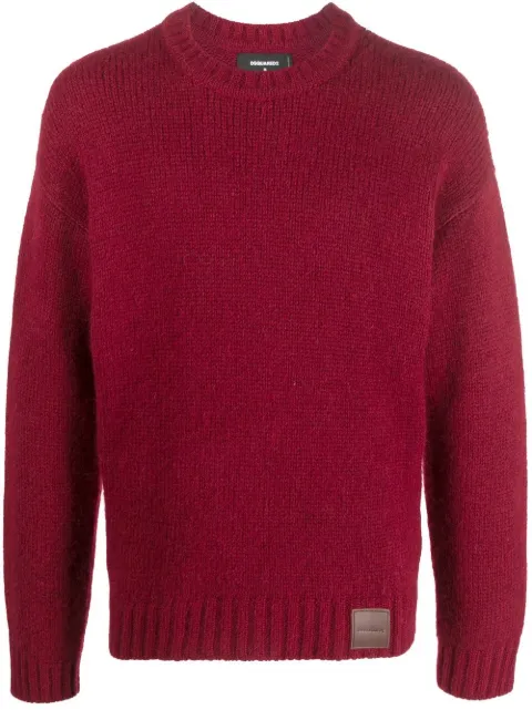 DSQUARED2 logo-patch knitted jumper