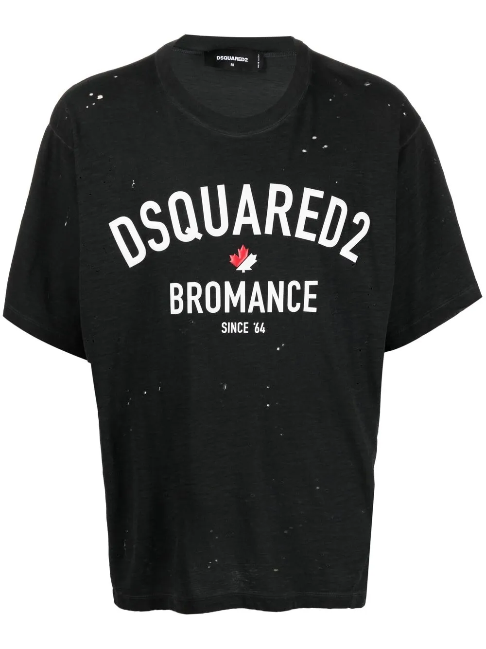 

Dsquared2 playera con efecto envejecido y logo estampado - Negro