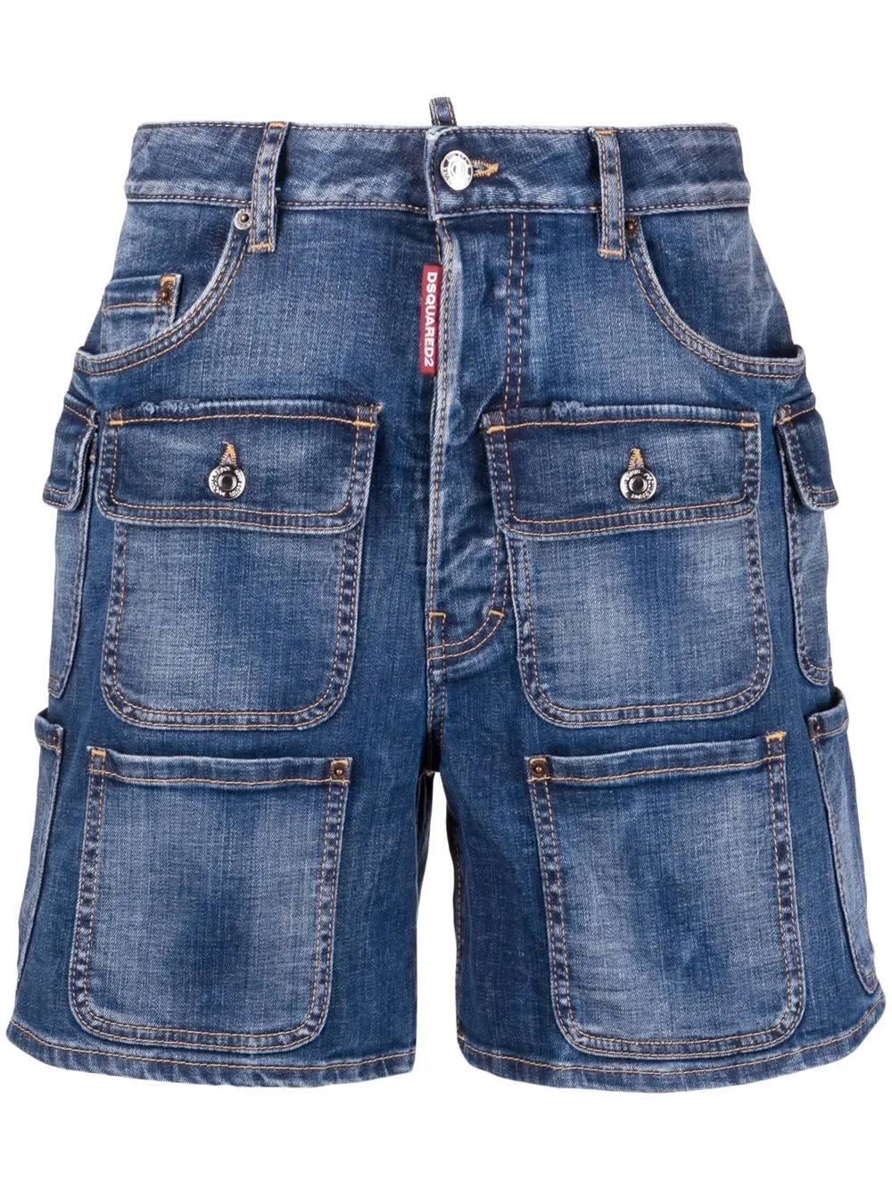 

Dsquared2 shorts de mezclilla con efecto blanqueado - Azul