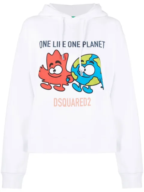 DSQUARED2 graphic-print cotton hoodie Women