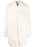 DSQUARED2 faux-fur oversized coat - White