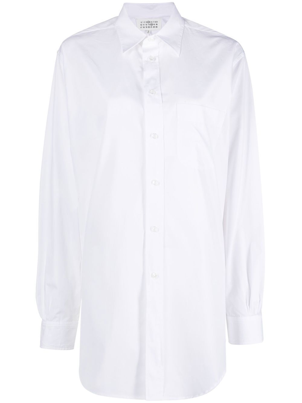 Shop Maison Margiela Longline Poplin Shirt In White