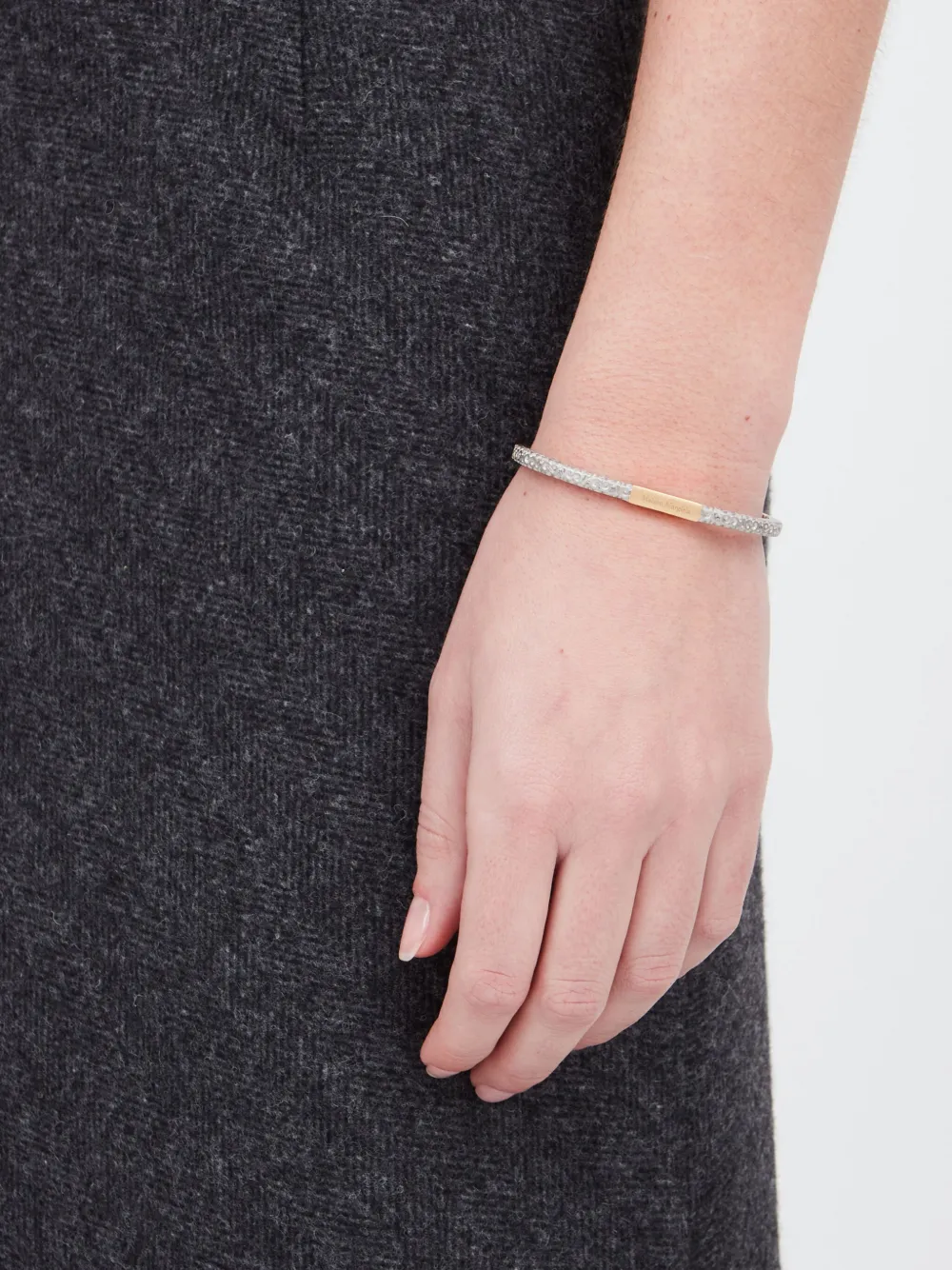 Maison Margiela Armband met gegraveerd logo - Zilver