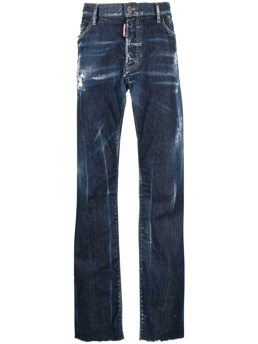 

Dsquared2 jeans rectos con efecto desmanchado - Azul