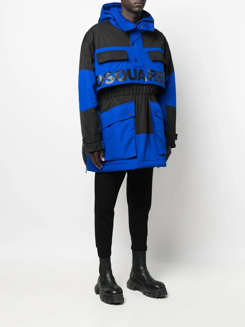  Dsquared2 Parka Mit Logo Print   Blau 