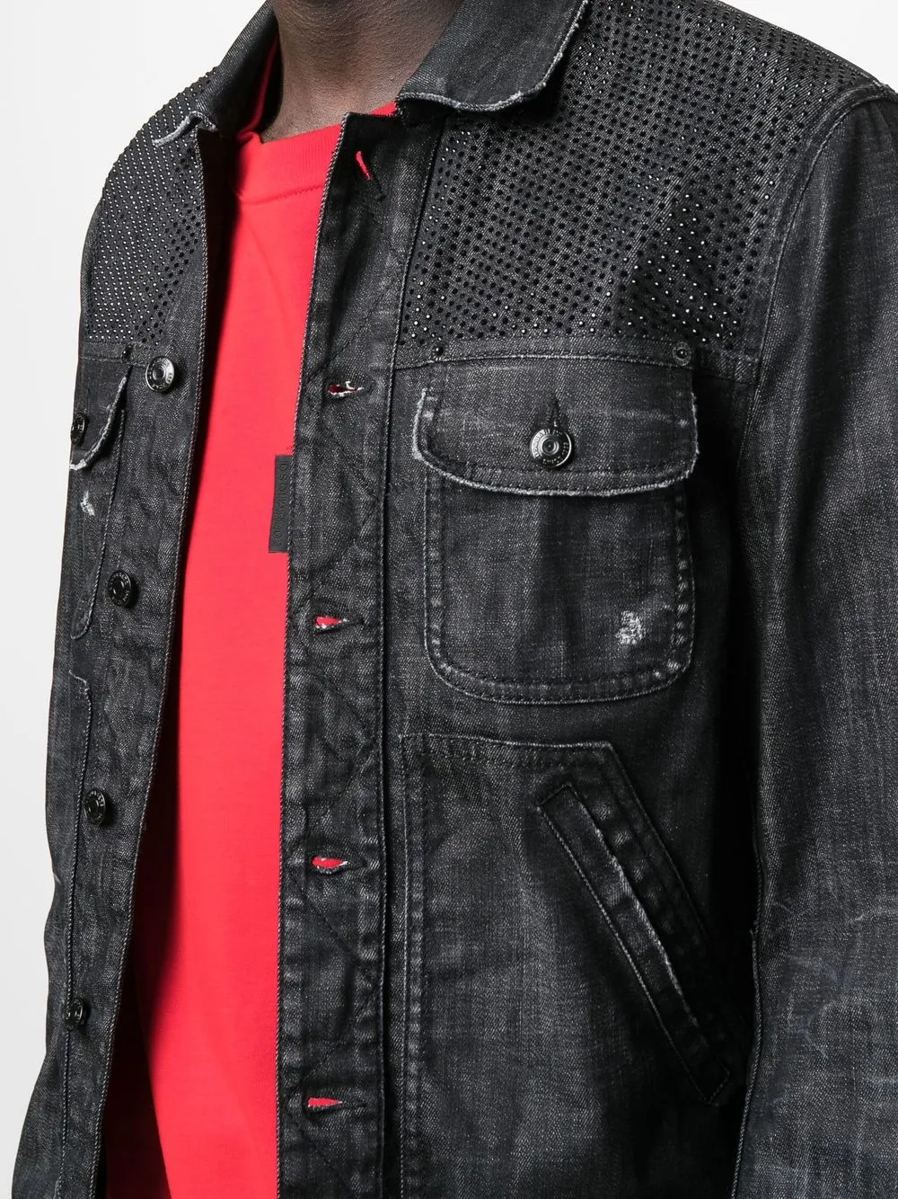 Dsquared2 ディースクエアード スタッズ デニムジャケット - FARFETCH