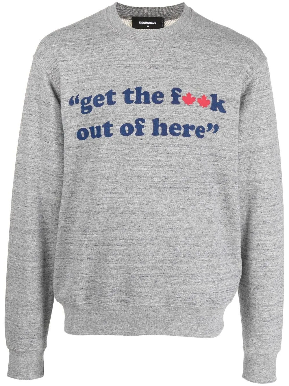 Dsquared2 Slogan-print Mélange Sweatshirt In Grey
