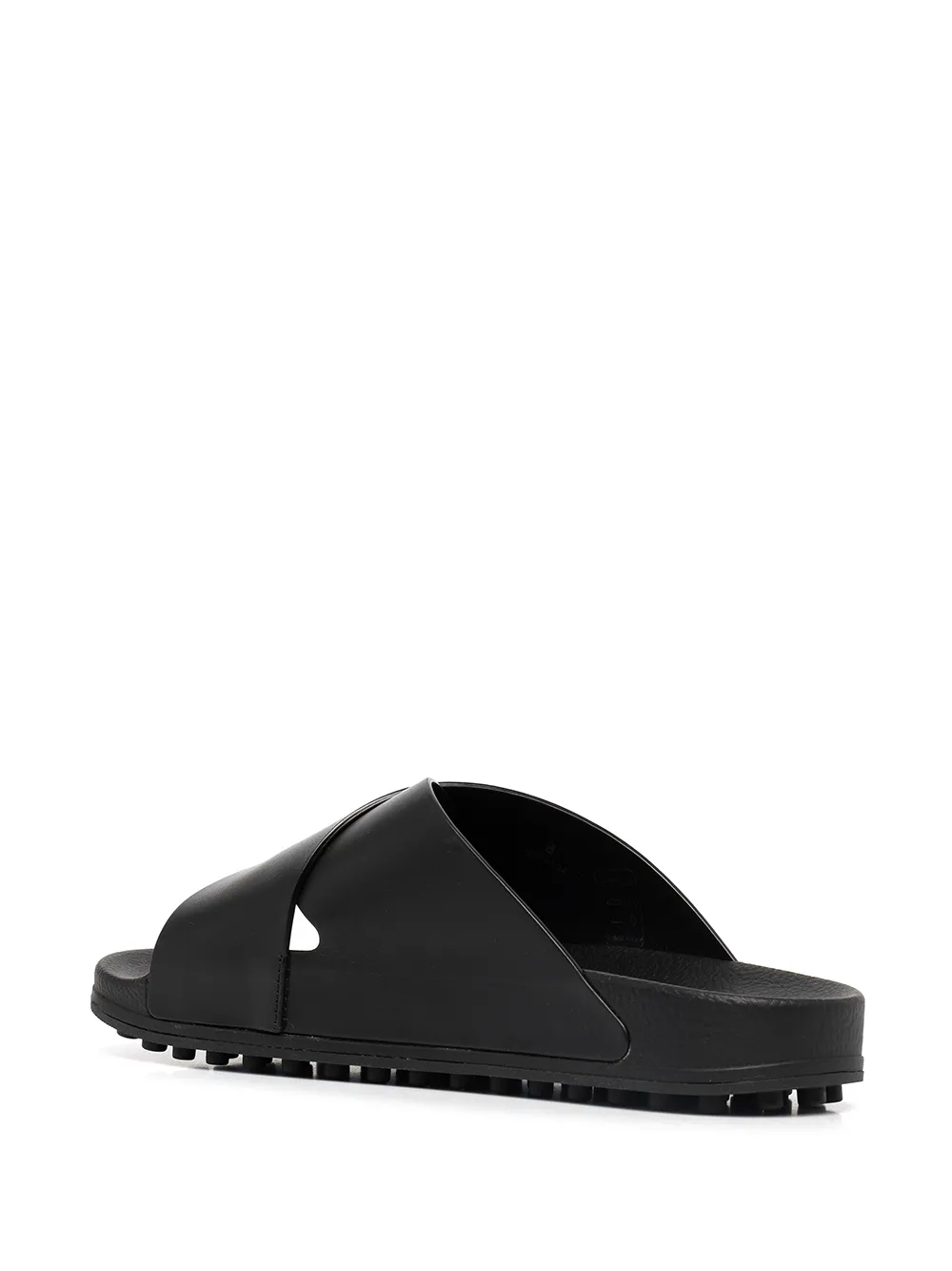 Tod's Logo-debossed Leather Slides In Black