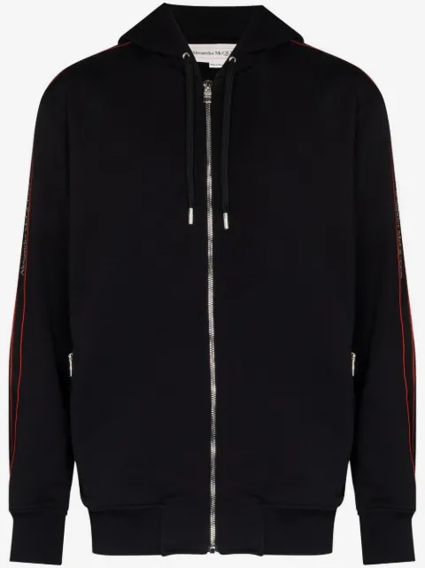 Alexander McQueen hoodie zippé à bande logo