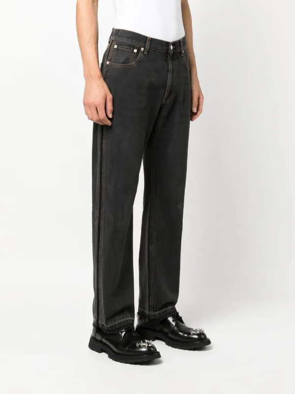 Alexander McQueen Side Stripe straight-leg Jeans - Farfetch