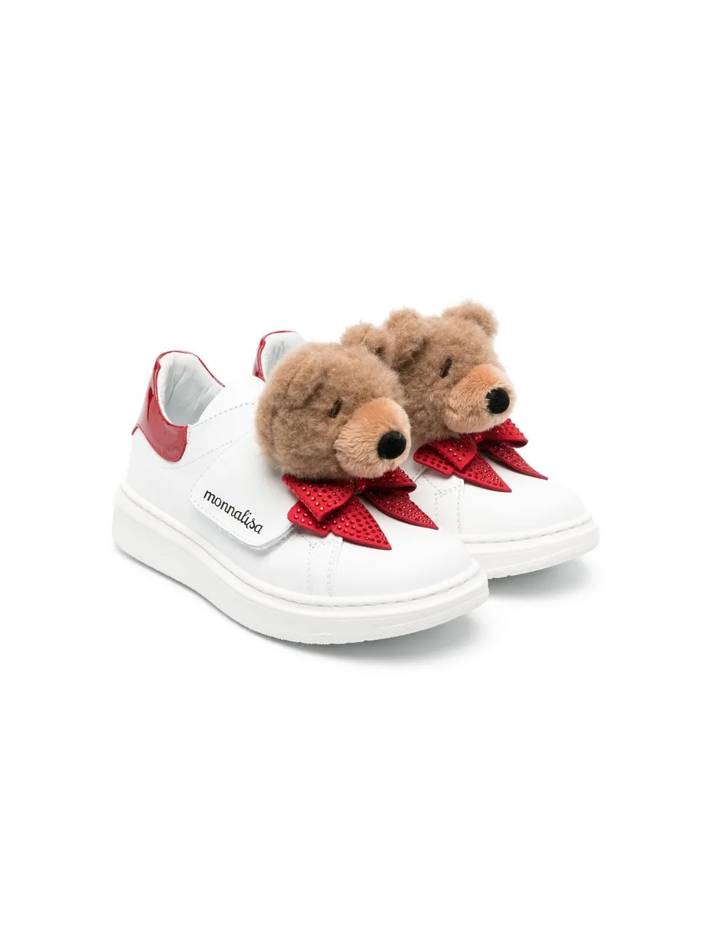 

Monnalisa tenis con detalle Teddy Bear - Blanco