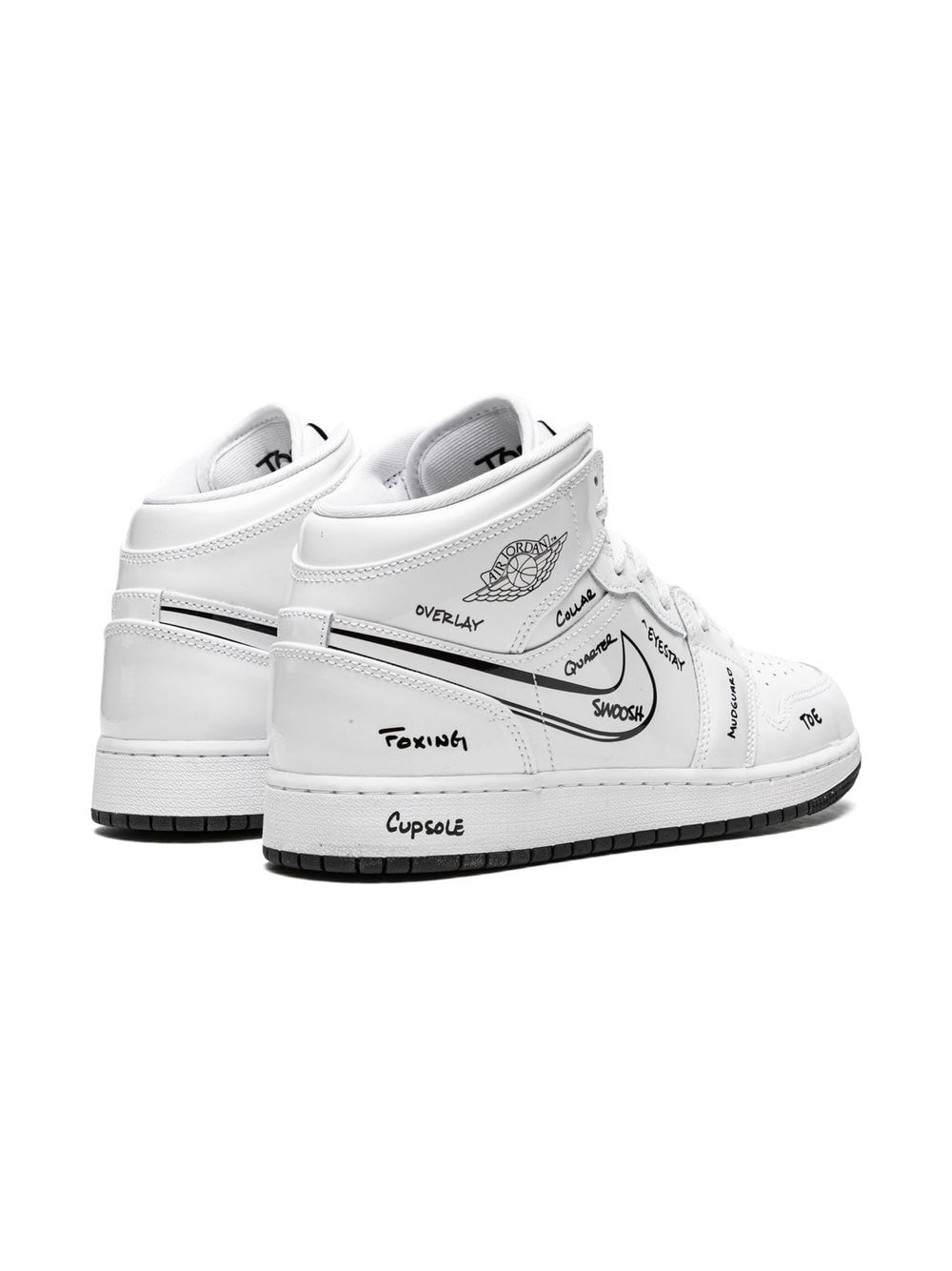Shop Jordan 1 Mid "schematic" Sneakers In White