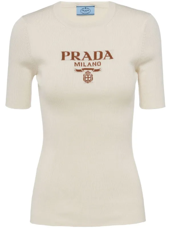 Prada Camiseta Mangas Curtas Com Logo - Farfetch